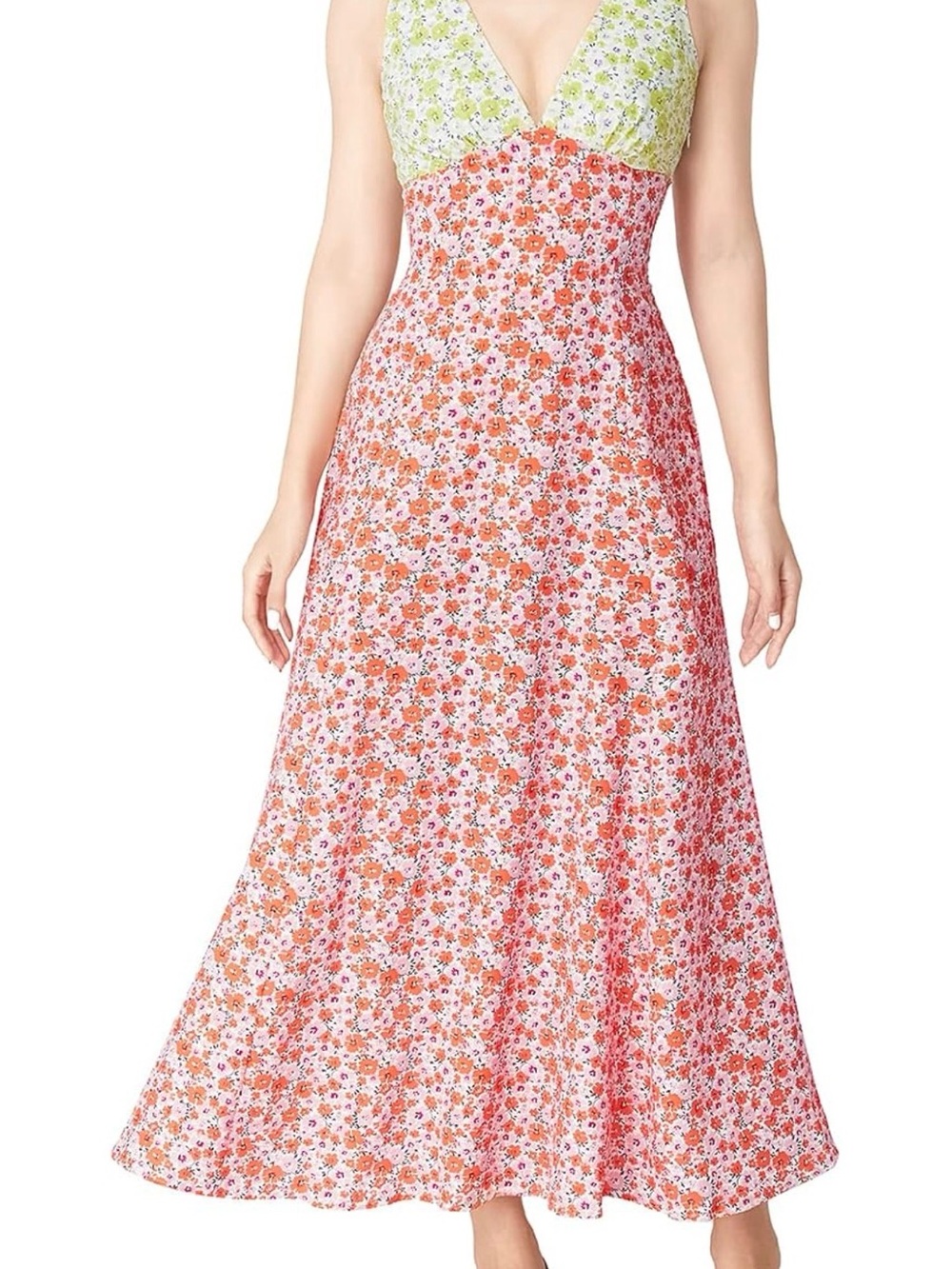 NWOT Floral V-Neck Maxi Dress (m) - Picture 2 of 7